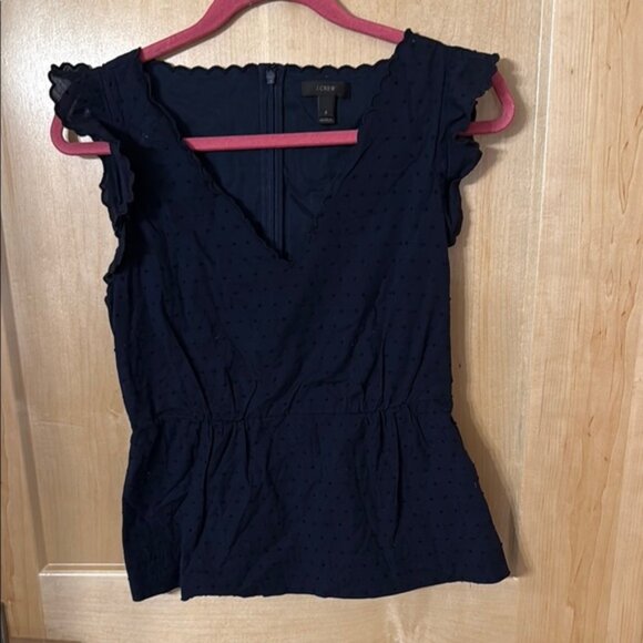 J. Crew Black Ruffled Peplum Blouse - Picture 1 of 3